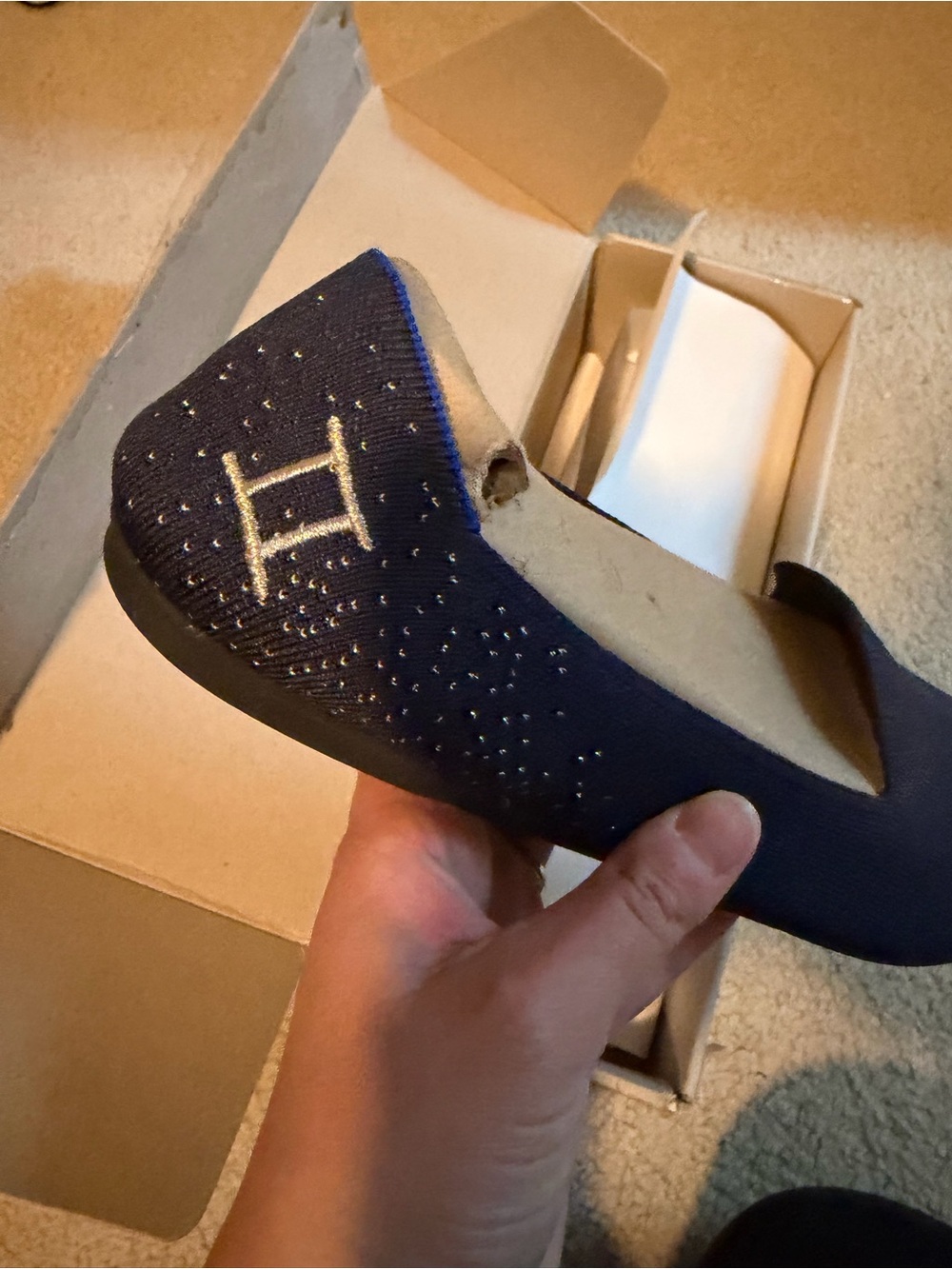 Rothy’s Gemini Navy Slip-On Ballet loafer